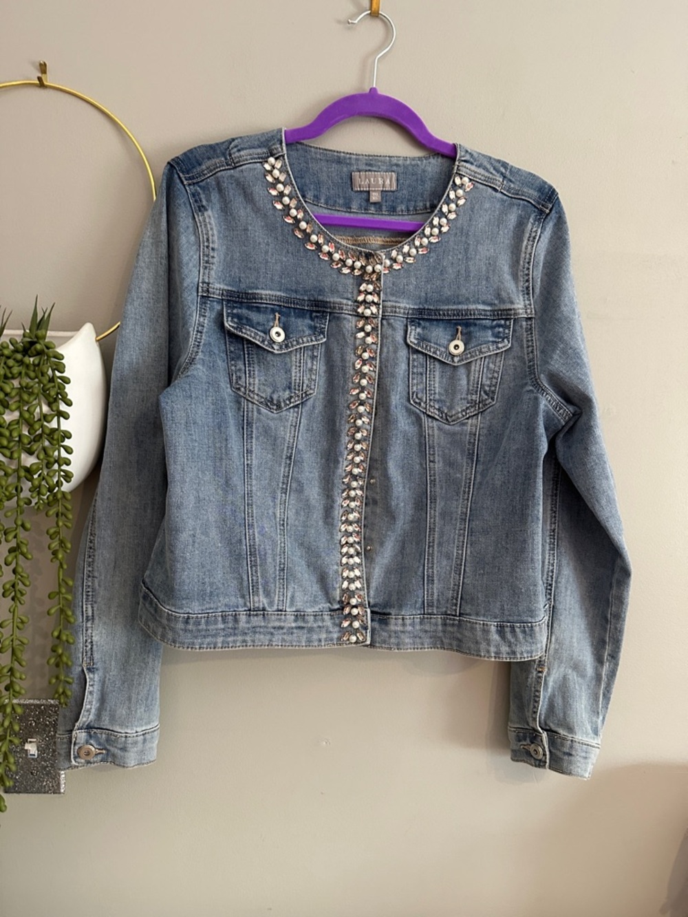 Embellished Light Blue Denim Jacket